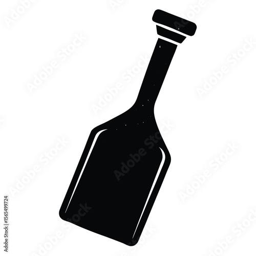Minimalist black silhouette of a bottle design, perfect for logo or icon creation, capturing simplicity and sophistication