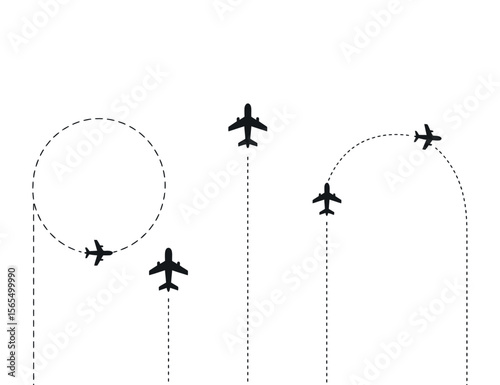 Airplane Flight Paths Showing Different Routes