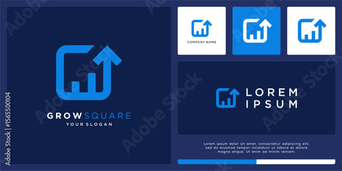 Grow up square logo design for invest company