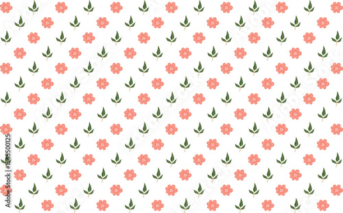 Stylish vector pattern with tropical floral elements blooms leaves. Great for modern fabric, surface design, and wrapping paper.

