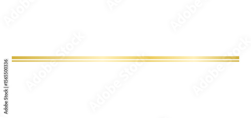 horizontal gold line isolated on transparent background. Simple design elements. PNG