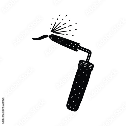 Vintage garden sprayer for plants silhouette vector illustration