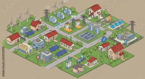 Resilient Community Microgrid Solutions - Smart energy grids, renewable sources, efficient storage, localized distribution, enhanced reliability