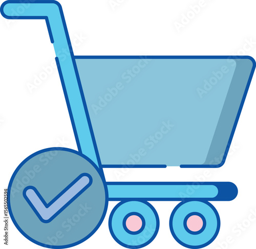 Clean and modern shopping cart and checkout process icons for e commerce and retail user interface design