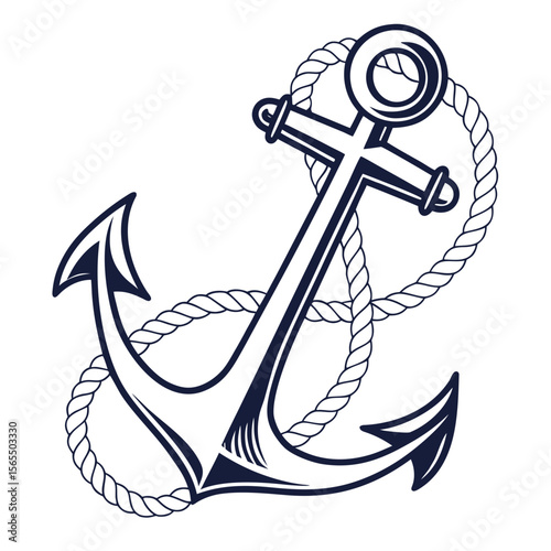 Nautical Anchor with Rope marine maritime