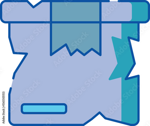 Modern graphic design featuring a stylized package icon with elements representing damage or repair suitable for logistics and shipping services