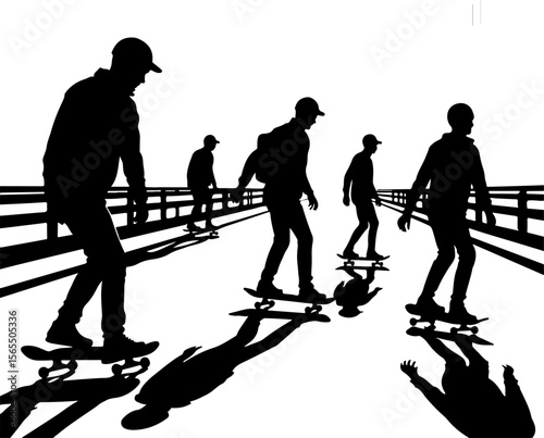Cross-Country Skiers in a Winter Forest vector bundle