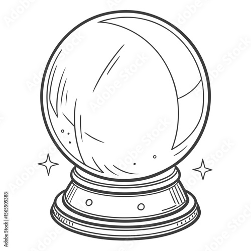 Crystal ball with sparkling stars fortune telling divination