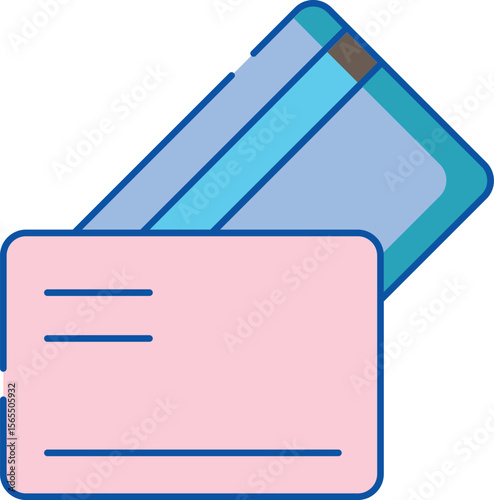 Modern debit and credit card payment icons representing financial transactions and digital banking services with clean design elements