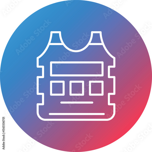 Bulletproof Vest Line Gradient Circle Background Icon