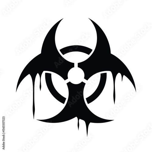 Biohazard symbol warning sign danger hazard silhouette vector illustration