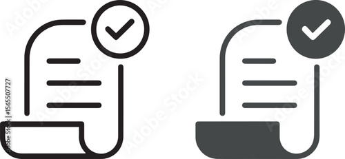 Document Approved Icon - Checklist Complete and Verified File Symbol


