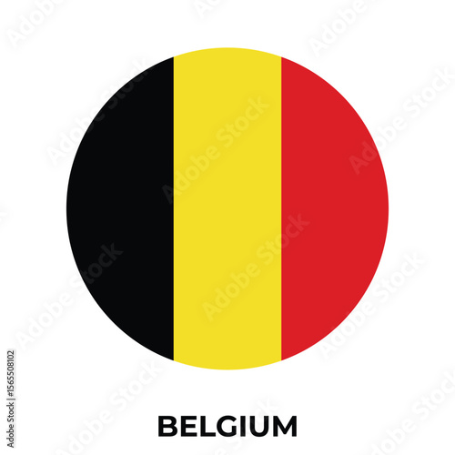 Belgium flag button round isolated on transparent background. vector illustration. Vector illustration eps file.