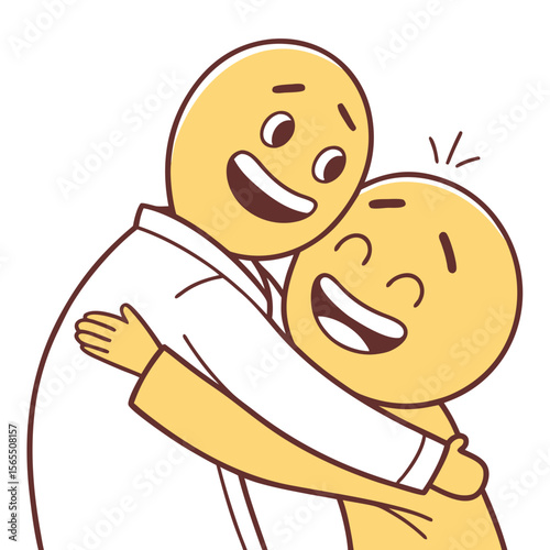 Happy friends embracing warmly embrace friendship
