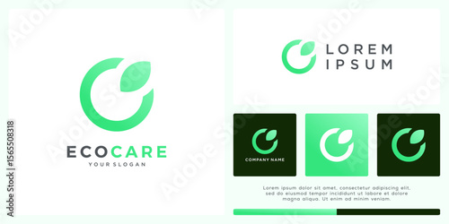 Eco care logo design herbal concept