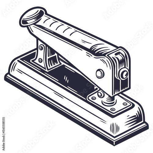 Vintage stapler illustration office supply stationery