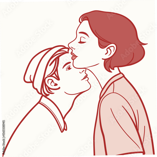 Couple sharing tender moment love affection