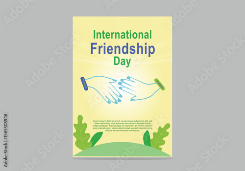 International friendship Day celebration vector illustration graphic. Horizontal flyer poster design.