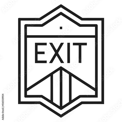 black and white of Exit icon