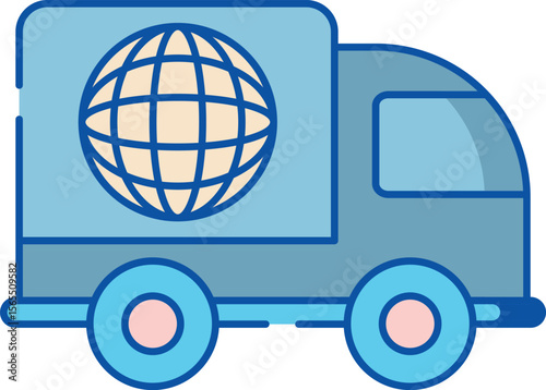 Modern global shipping and logistics icons representing international transport delivery and supply chain management for business and technology concepts