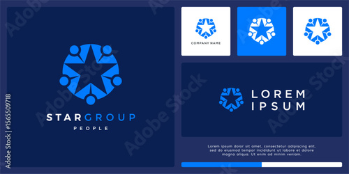 Star group logo design template