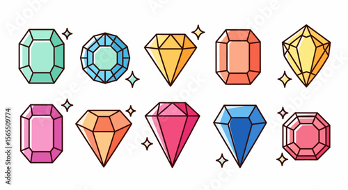 Colorful Gemstones in Various Cuts and Hues