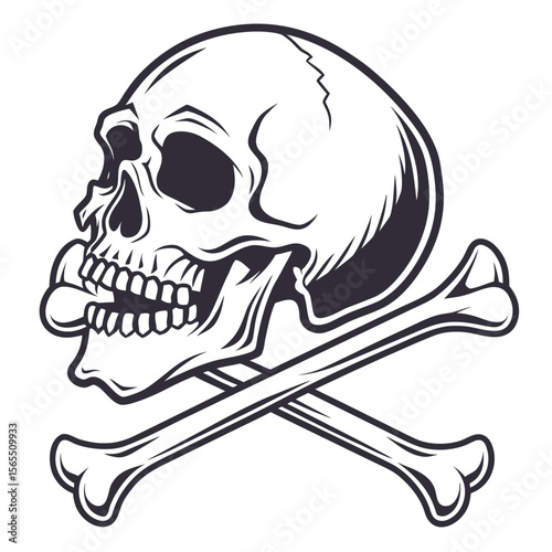 Skull and crossbones illustration danger death