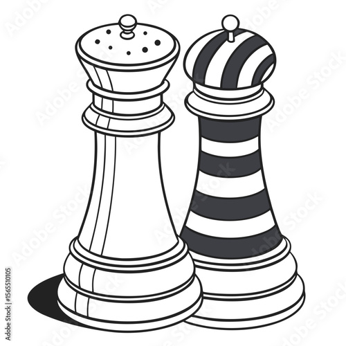 Chess piece salt and pepper shakers pieces