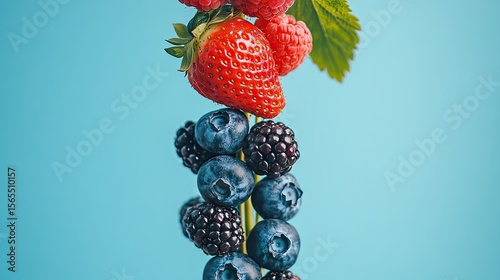 Vibrant cluster of assorted berries against a backdrop.