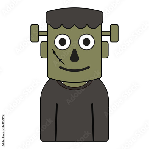 Vector illustration of a zombie monster torso with ripped clothes and spooky style. Perfect Halloween graphic element for horror designs, scary decorations, and creepy party themes.