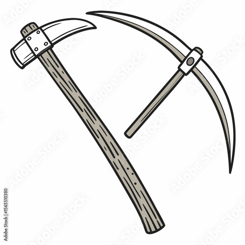Pickaxe and scythe tools weapon agriculture