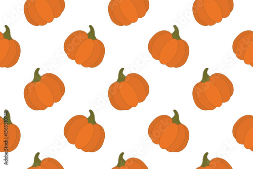  Seamless vector pattern with hand-drawn orange pumpkins Cute festive autumn and Halloween background design perfect for wrapping paper, fabric, seasonal decor fall-themed projects Isolated background