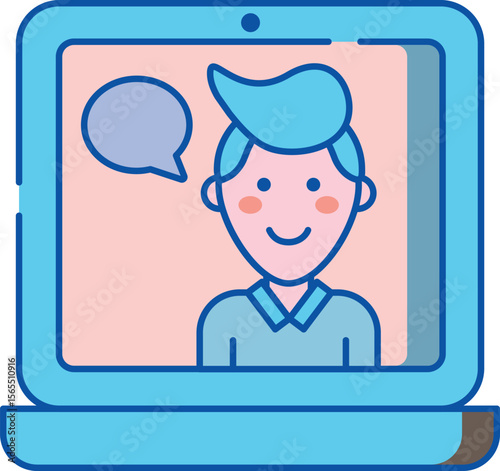 Modern live chat communication icon design representing online conversation and customer support suitable for web and app interfaces