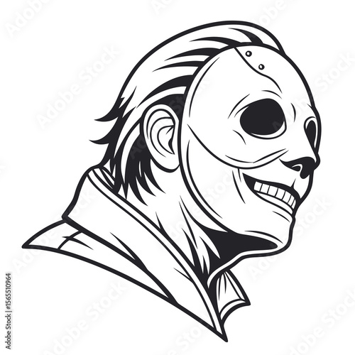 Masked Skull With Sharp Teeth horror scary