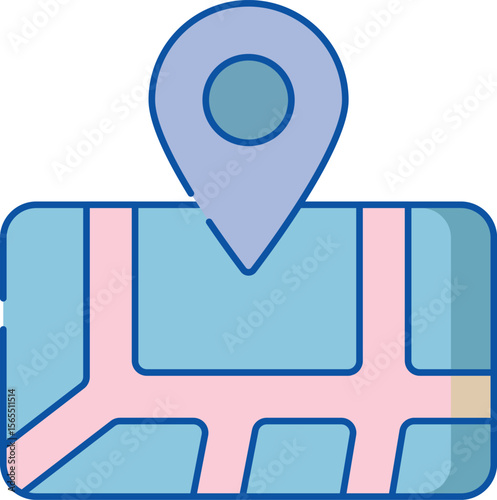 Clean and modern location pin icon for navigation travel and mapping applications with customizable color options