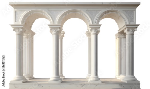 Column arch  podium architecture building