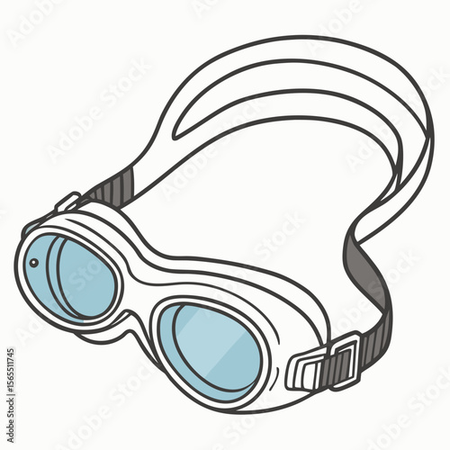 White swimming goggles with blue lenses eyewear white frame