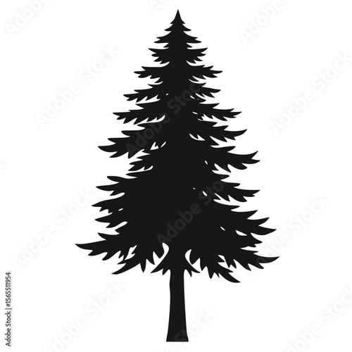 pine tree  Silhouette Vector