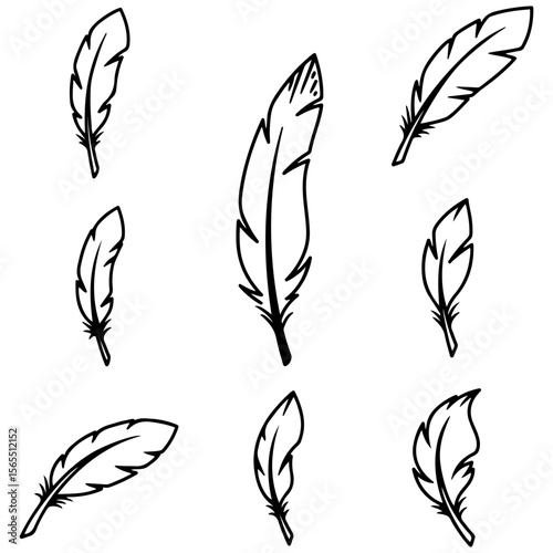 A premium collection of sleek and sophisticated feather logos for a high-end, minimalist brand