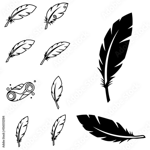 A beautiful assortment of writer and poet logos, featuring the classic and timeless quill feather symbol