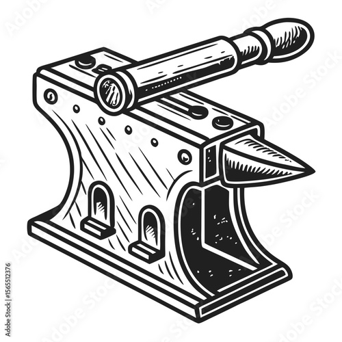 Blacksmith anvil with hammer metalwork forging