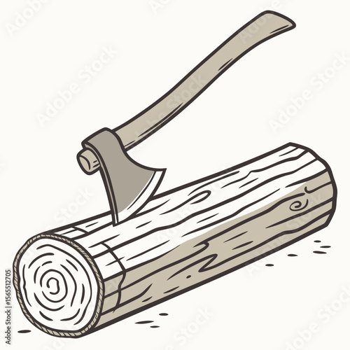 Axe chopping wood log cutting