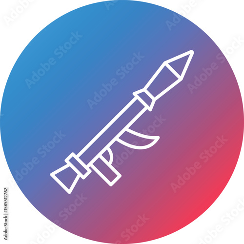 Bazooka Line Gradient Circle Background Icon