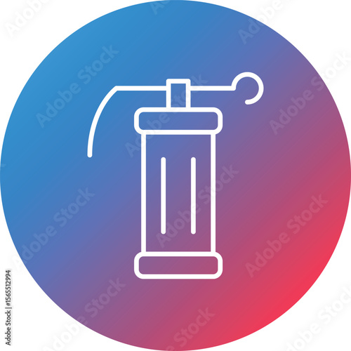 Smoke Grenade Line Gradient Circle Background Icon