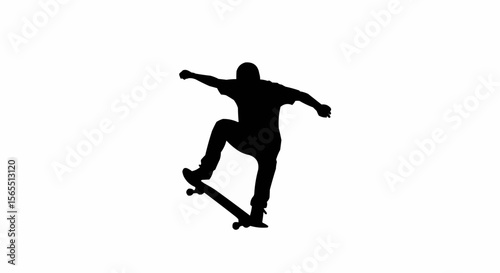Snowboarder Jumping Silhouette Vector – Winter Sports, Extreme Action, and Snow Adventure Concepts