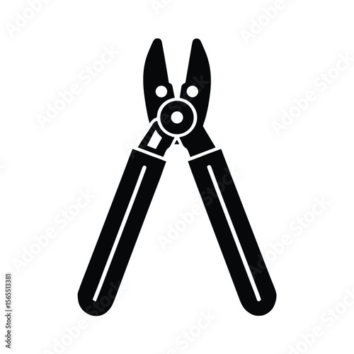 Pruning shears gardening tool black silhouette vector illustration