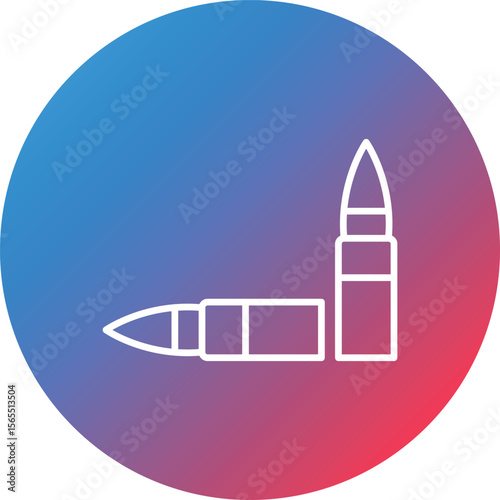 Ammunition Line Gradient Circle Background Icon