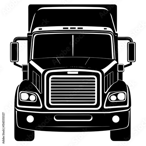 set of trucks shilhoutte on white background