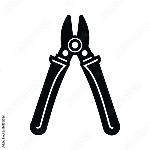 Gardening shears tool black silhouette vector illustration