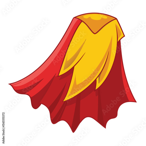 A child's worn superhero cape, draped softly, isolated on a plain background, representing imagination and dreams